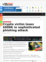 Crypto victim loses $908K in sophisticated phishing attack - The Crypto News Wire