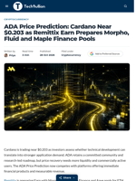 ADA Price Prediction: Cardano Near $0.203 as Remittix Earn Prepares Morpho, Fluid and Maple Finance Pools - TechBullion