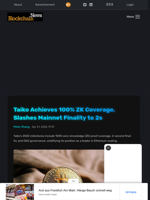 Taiko Achieves 100% ZK Coverage, Slashes Mainnet Finality to 2s - Blockchain.News