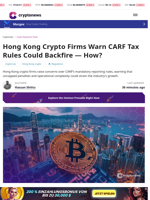 Hong Kong Crypto Firms Warn on CARF Reporting Rules