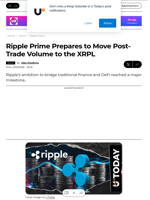 Ripple Prime Prepares to Move Post-Trade Volume to the XRPL - U.Today