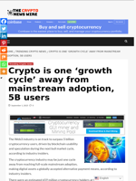 Crypto is one ‘growth cycle’ away from mainstream adoption, 5B users - The Crypto News Wire