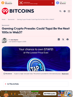 Gaming Crypto Presale: Could Tapzi Be the Next 100x in Web3? - 99Bitcoins