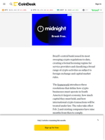 Brazil Central Bank Sets Crypto Rules, Sets up to $7M Capital Bar for Firms