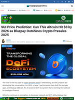 SUI Price Prediction: Can This Altcoin Hit $3 by 2026 as Blazpay Outshines Crypto Presales 2025 