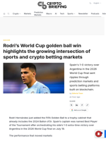 Rodri's World Cup golden ball win highlights the growing intersection of sports and crypto betting markets