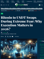 Bitcoin to USDT Swaps During Extreme Fear: Why Execution Matters in 2026? - Crypto Daily