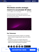 Wormhole unveils strategic reserve to accumulate W token