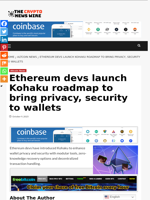Ethereum devs launch Kohaku roadmap to bring privacy, security to wallets - The Crypto News Wire