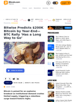 Bitwise Predicts $200K Bitcoin by Year-End—BTC Rally ‘Has a Long Way to Go’ – Markets and Prices Bitcoin News