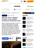 Bitcoin Price Watch: Traders Eye $106K Ceiling in Volatile Push – Markets and Prices Bitcoin News