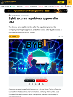 Bybit Secures Regulatory Approval in UAE