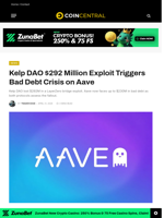 Kelp DAO $292 Million Exploit Triggers Bad Debt Crisis on Aave - CoinCentral