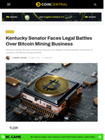 Kentucky Senator Faces Legal Battles Over Bitcoin Mining Business - CoinCentral