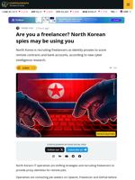 Are You a Freelancer? North Korean Spies May Be Using You