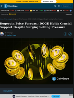 Dogecoin Price Forecast: DOGE Holds Crucial Support Despite Surging Selling Pressure