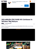 202,489,814,762 SHIB Hit Coinbase in Whales' Big Return - U.Today