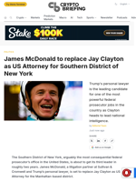 James McDonald to replace Jay Clayton as US Attorney for Southern District of New York