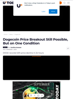 Dogecoin Price Breakout Still Possible, But on One Condition - U.Today