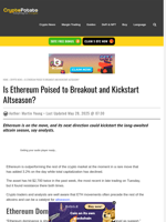 Is Ethereum Poised to Breakout and Kickstart Altseason? 