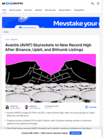 Avantis (AVNT) Hits All-Time High After Triple Exchange Listing