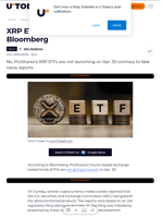 XRP ETF Rumors Shattered by Bloomberg