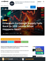 Ethereum Exchange Supply Falls to 2016 Lows