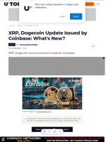 XRP, Dogecoin Update Issued by Coinbase: What's New?