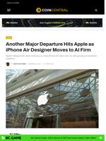 Another Major Departure Hits Apple as iPhone Air Designer Moves to AI Firm - CoinCentral
