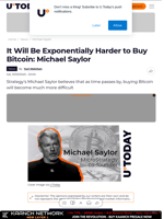It Will Be Exponentially Harder to Buy Bitcoin: Michael Saylor