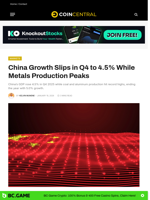 China Growth Slips in Q4 to 4.5% While Metals Production Peaks