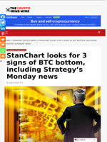 StanChart looks for 3 signs of BTC bottom, including Strategy’s Monday news - The Crypto News Wire