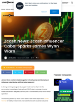 Zcash News: Zcash Influencer Cabal Sparks James Wynn Warn | Live Bitcoin News