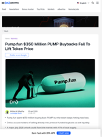 Pump.fun Burned $350M on Buybacks & Has Nothing to Show for It