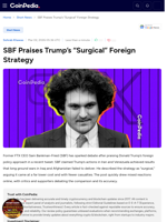 SBF Praises Trump’s “Surgical” Foreign Strategy