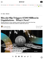 Bitcoin Slip Triggers $300 Million in Liquidations—What’s Next? - Decrypt