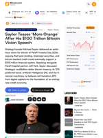 Saylor Teases ‘More Orange’ After His $100 Trillion Bitcoin Vision Speech