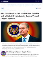 SEC Chair Paul Atkins Unveils Plan to Make U.S. a Global Crypto Leader During ‘Project Crypto’ Speech