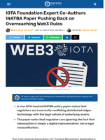 IOTA Expert Co-Authors INATBA Paper Challenging Web3 Rules
