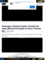 Strategy's Michael Saylor Unveils His Main Bitcoin Principle in Only 2 Words - U.Today