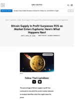 Bitcoin Supply In Profit Surpasses 90% as Market Enters Euphoria: Here’s What Happens Next