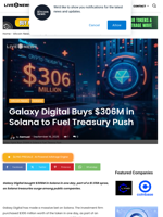 Galaxy Digital Buys $306M in Solana to Fuel Treasury Push