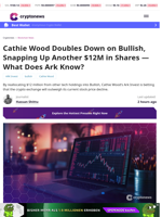 Cathie Wood's Ark Invest Buys $12M More in Bullish (BLSH) Stock