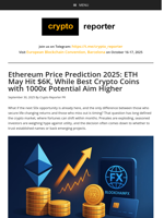 Ethereum Price Prediction 2025: ETH May Hit $6K, While Best Crypto Coins with 1000x Potential Aim Higher