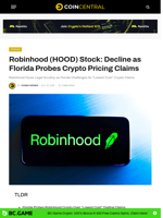 Robinhood (HOOD) Stock: Decline as Florida Probes Crypto Pricing Claims