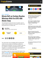 Bitcoin DeFi on Cardano Reaches Milestone With First BTC-ADA Atomic Swap