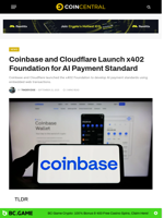 Coinbase and Cloudflare Launch x402 Foundation for AI Payment Standard - CoinCentral