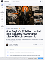 How Saylor’s $2 billion capital loop is quietly rewriting the rules of Bitcoin ownership