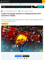 Five Crypto Exchanges Help Russia Dodge Sanctions: Elliptic