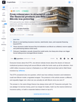 From reinsurance to structured credit: The financial products you didn’t know Bitcoin was powering